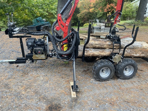 Timber crane with trailer for ATV/UTV and tractor (TTQT-42)